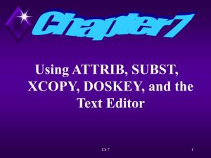 Ch 7 Using ATTRIB, SUBST, XCOPY, DOSKEY, and the Text Editor