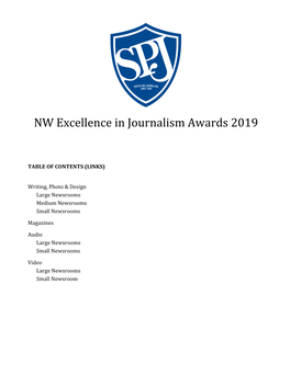 NW Excellence in Journalism Awards 2019