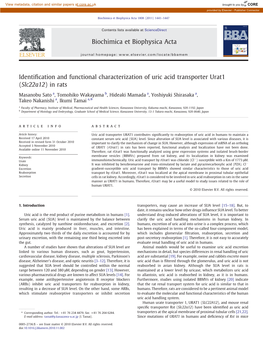 Identification and Functional Characterization of Uric Acid