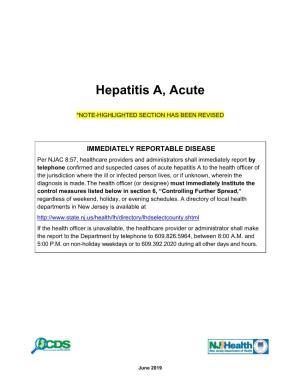 Hepatitis A, Acute