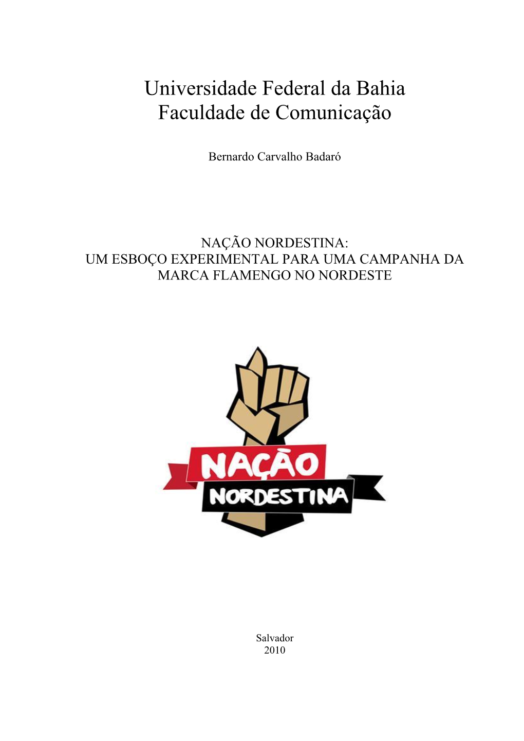 Universidade Federal Da Bahia Faculdade De Comunicação