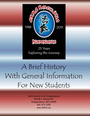 AKKA Karate USA History Booklet