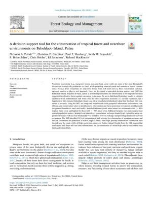 A Decision Support Tool for the Conservation of Tropical Forest and Nearshore Environments on Babeldaob Island, Palau T ⁎ Nicholas A