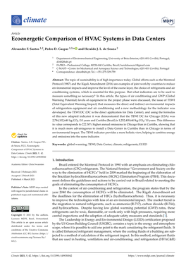 Ecoenergetic Comparison of HVAC Systems in Data Centers