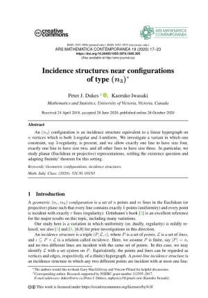 Incidence Structures Near Configurations of Type (N