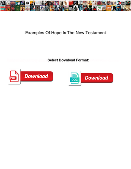 Examples of Hope in the New Testament