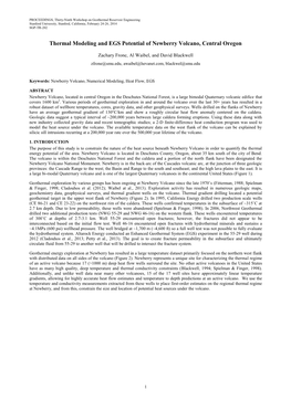 Thermal Modeling and EGS Potential of Newberry Volcano, Central Oregon