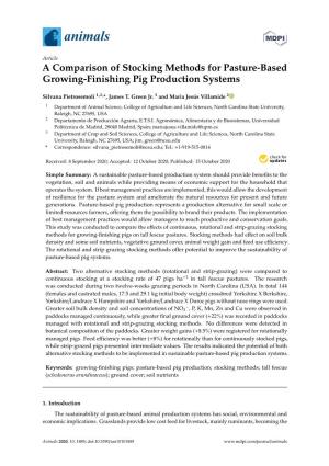 A Comparison of Stocking Methods for Pasture-Based Growing-Finishing Pig Production Systems
