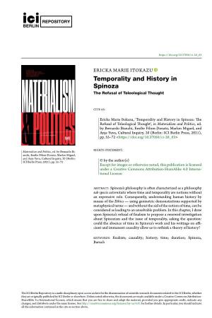 Temporality and History in Spinoza: the Refusal of Teleological Thought’, in Materialism and Politics, Ed