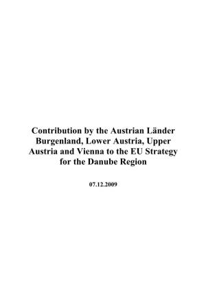 Contribution by the Austrian Länder Burgenland, Lower Austria, Upper Austria and Vienna to the EU Strategy