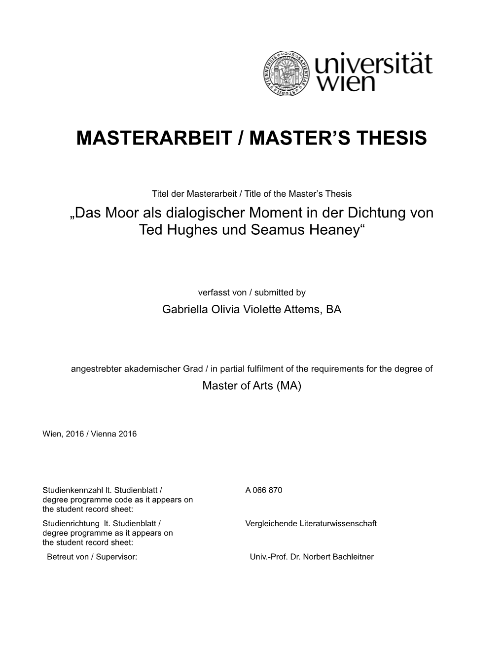 Masterarbeit / Master's Thesis