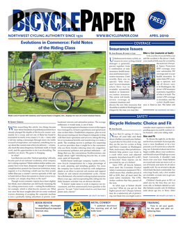 Bicycle Paper Review Coverage in Is Secondary, and the Common Situations and Cyclist’S Health Insur- Discuss the New Bike Insurance That Ance Is Third in Line