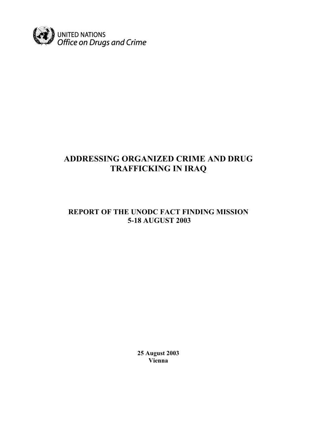 Addressing Organized Crime and Drug Trafficking in Iraq