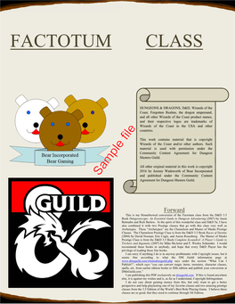 Factotum Class