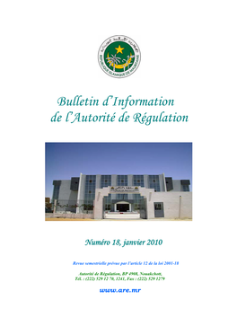 Bulletin D'information De L'autorité De Régulation