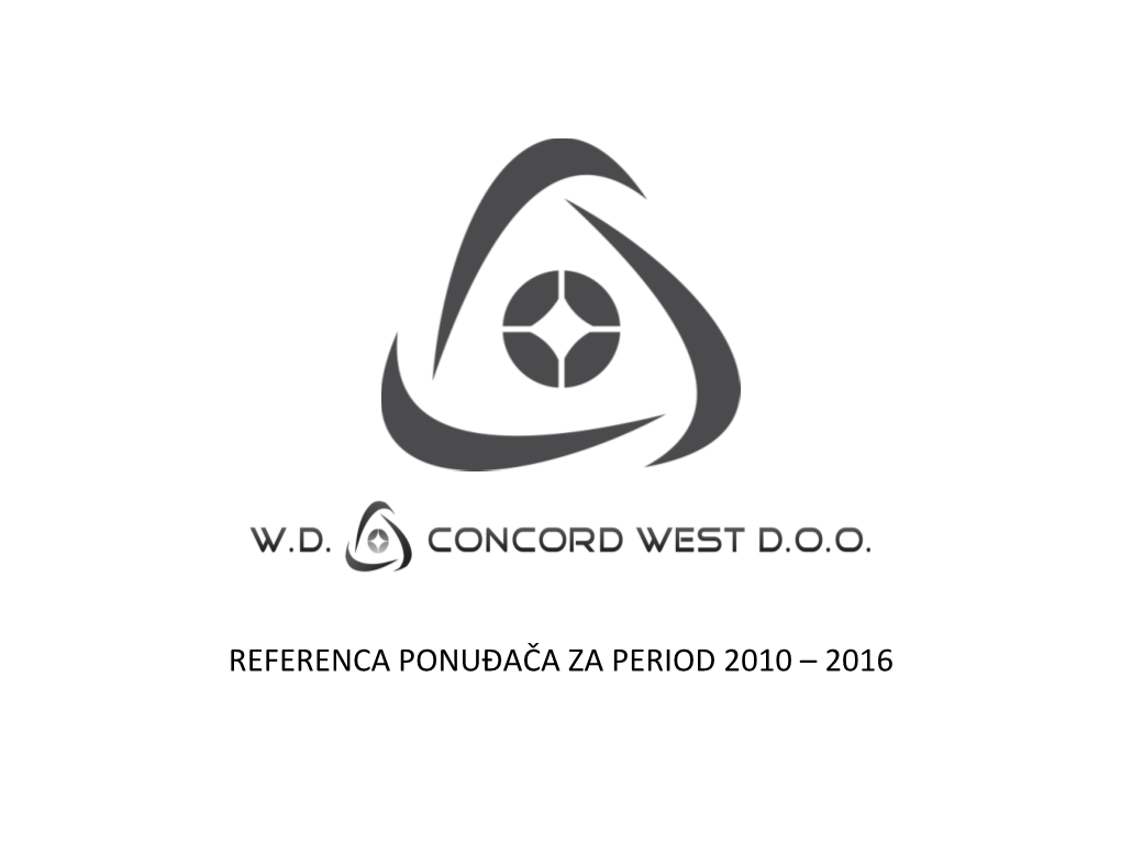 Referenca Ponuđača Za Period 2010 – 2016 Referenc Lista - W.D