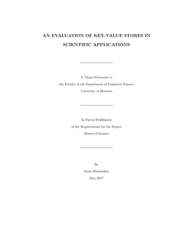 An Evaluation of Key-Value Stores in Scientific Applications