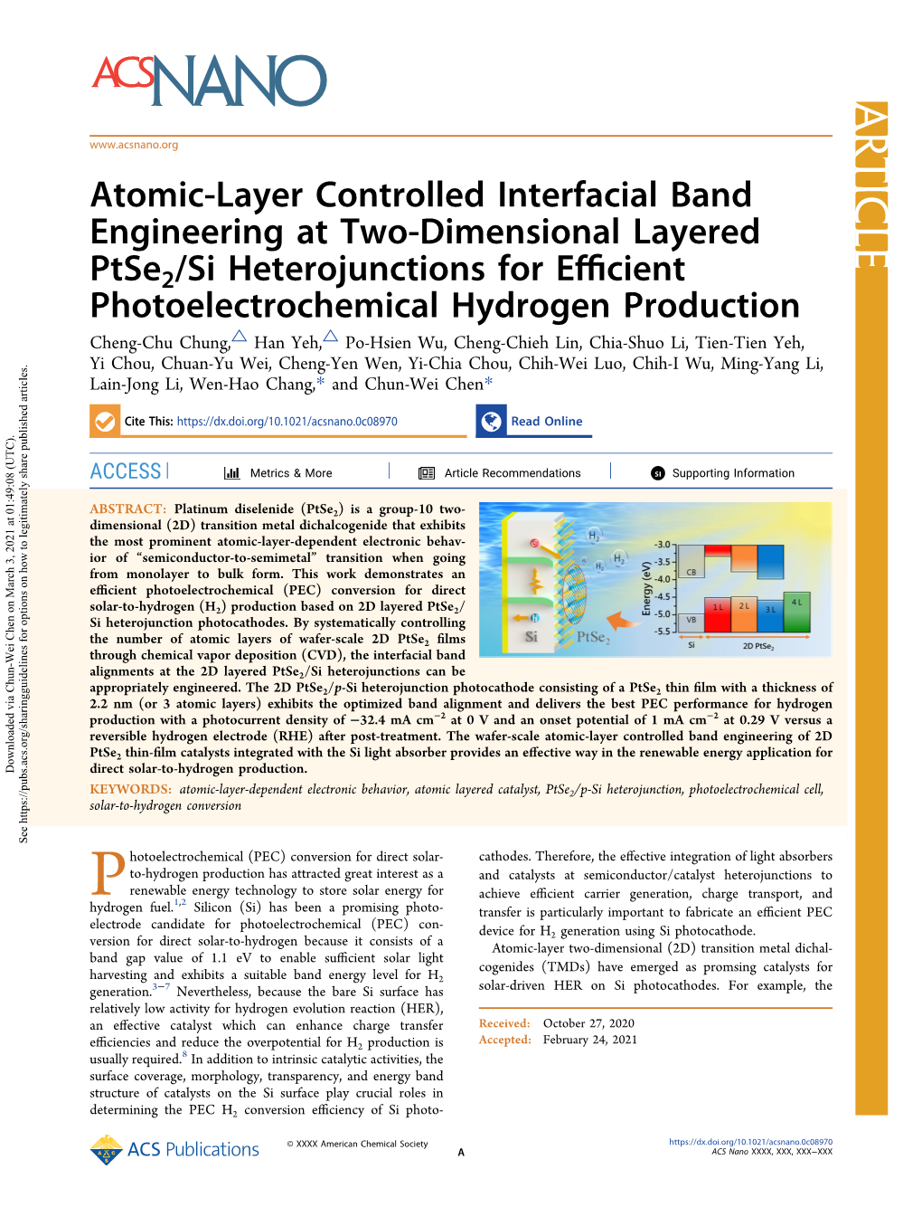 Atomic-Layer Controlled Interfacial Band Engineering at Two