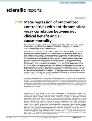 Meta-Regression of Randomized Control Trials with Antithrombotics