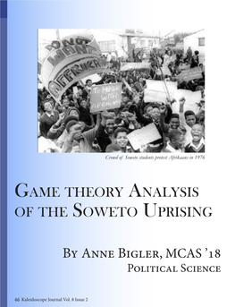 Game Theory Analysis of the Soweto Uprising