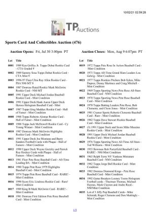 Sports Card and Collectibles Auction (476)