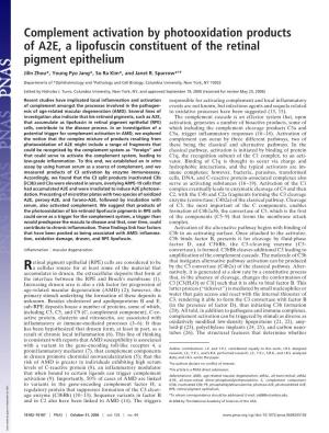 Complement Activation by Photooxidation Products of A2E, a Lipofuscin Constituent of the Retinal Pigment Epithelium