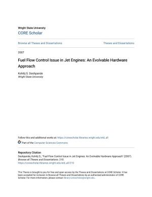 Fuel Flow Control Issue in Jet Engines: an Evolvable Hardware Approach