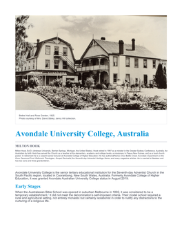 Avondale University College, Australia