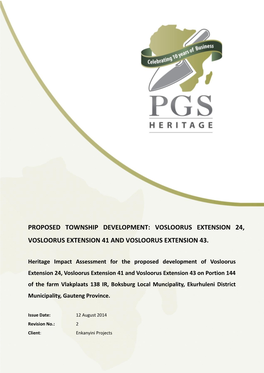 Proposed Township Development: Vosloorus Extension 24