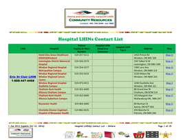Hospital Lhins Contact List