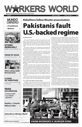 Pakistanis Fault US-Backed Regime