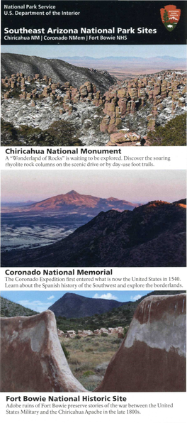 Southeast Arizona National Park Sites Chiricahua National Monument