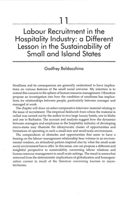 11, ____ Labour Recruitment in the Hospitality Industry: a Different Lesson in the Sustainability of Small and Island States