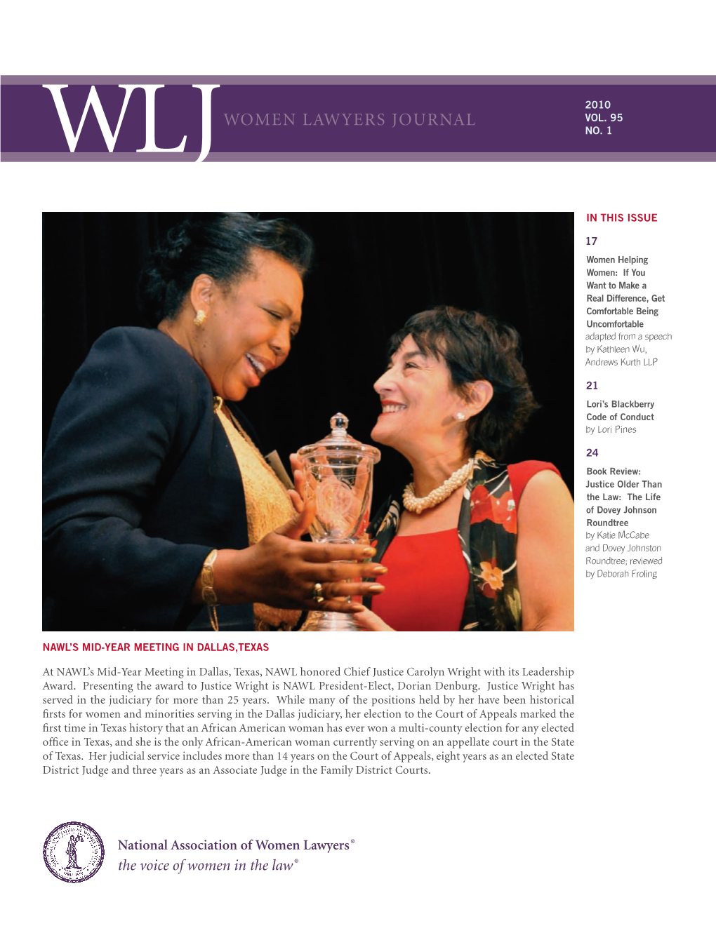 Women Lawyers Journal VOL