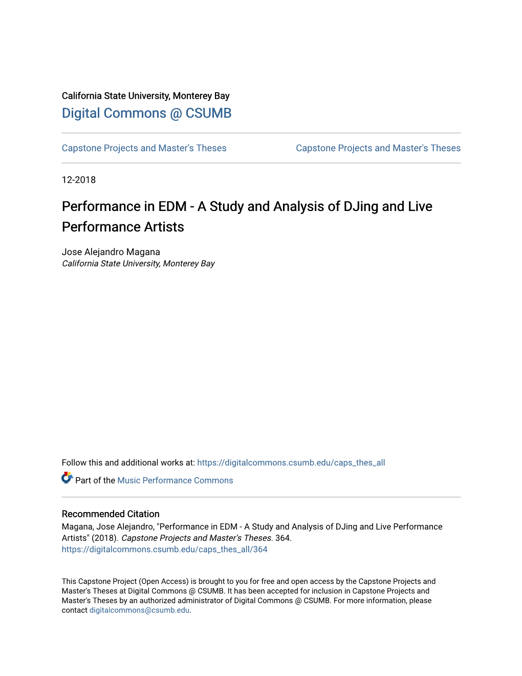 Performance in EDM - a Study and Analysis of Djing and Live Performance Artists