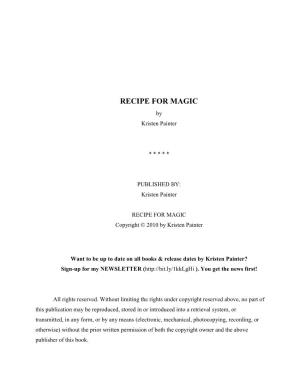 RECIPE for MAGIC by Kristen Painter