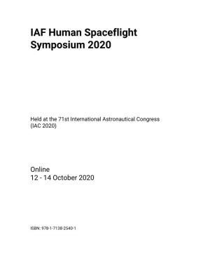 IAF Human Spaceflight Symposium 2020