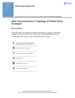 After Interventionism: a Typology of United States Strategies