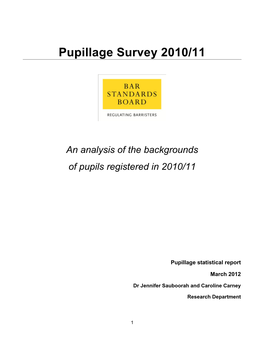 Pupillage Supplementary Survey 2010/11