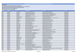 2021 Approved Flu Medical Centres V5.0.Xlsx 16/04/2021 Page 1 of 5