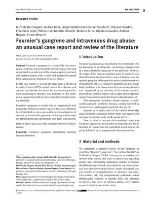 Fournier's Gangrene and Intravenous Drug Abuse: an Unusual Case Report