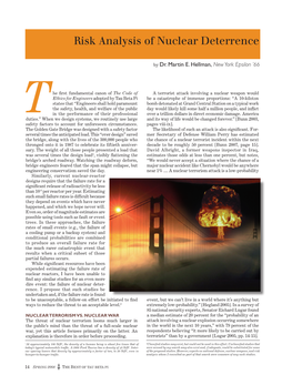 Risk Analysis of Nuclear Deterrence