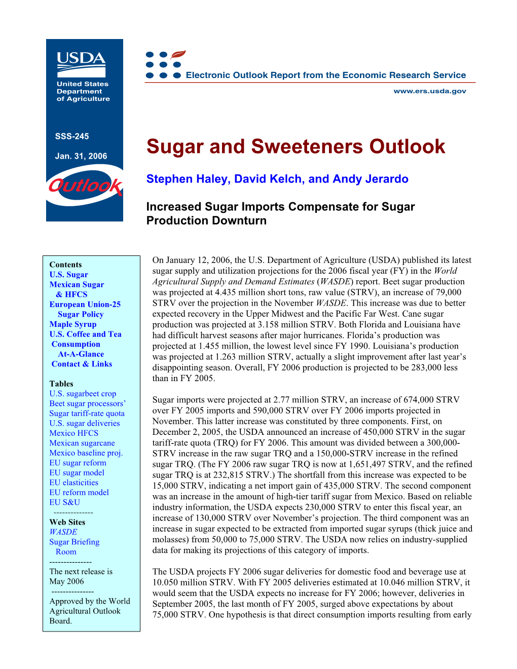 Sugar and Sweeteners Outlook