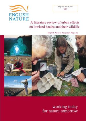 A Literature Review of Urban Effects on Lowland Heaths and Their Wildlife