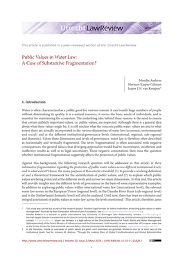 Public Values in Water Law: a Case of Substantive Fragmentation?