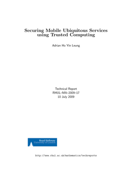 Securing Mobile Ubiquitous Services Using Trusted Computing
