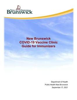 New Brunswick COVID-19 Vaccine Clinic Guide for Immunizers