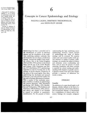 Concepts in Cancer Epidemiology and Etiology 129