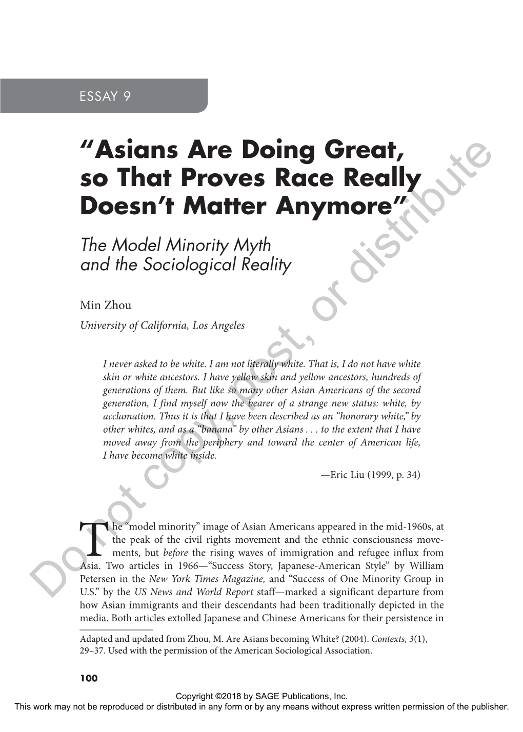 “Asians Are Doing Great, So That Proves Race Really Doesn't Matter