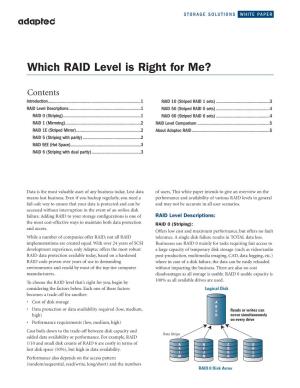 Which RAID Level Is Right for Me?